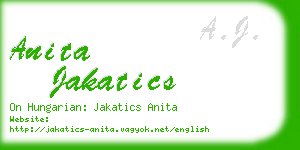 anita jakatics business card